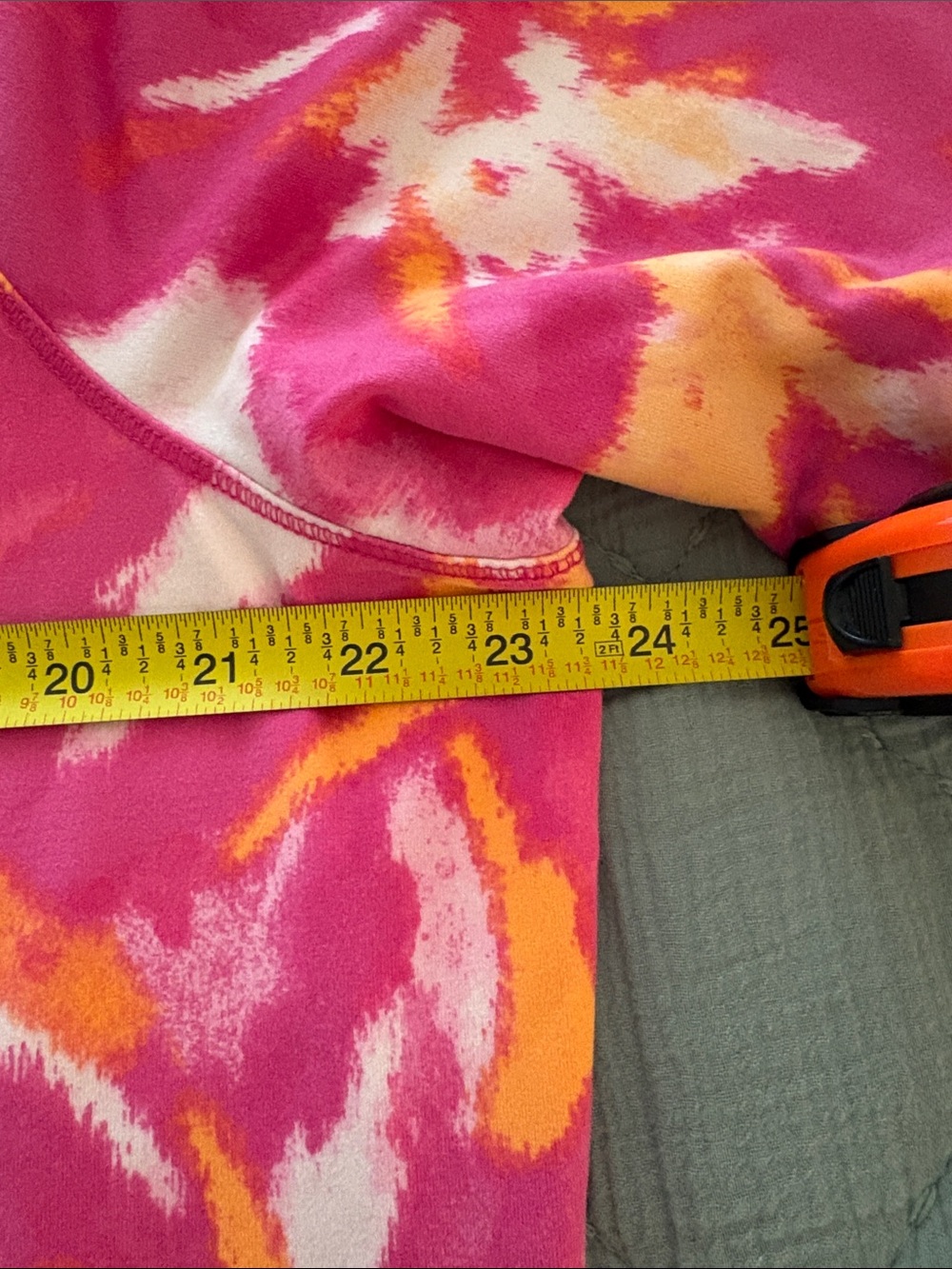 Belle by Kim Gravel Pink and Orange Floral Quarter Zip - L - Picture 5 of 6
